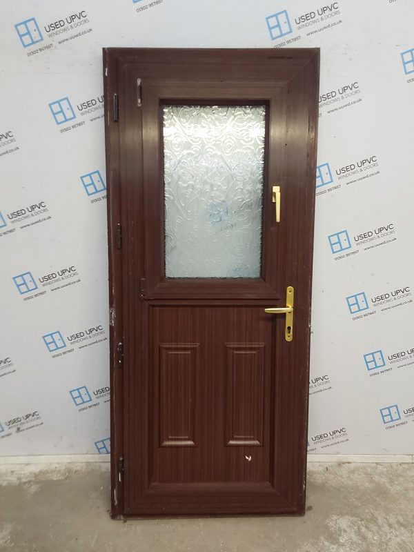 Used Woodgrain Upvc Stable Door 895mm x 2060mm (Reduce To 875mm) 0148 - Image 2