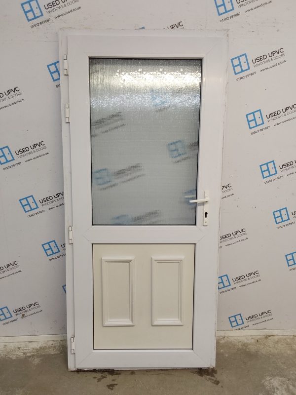 Used White Upvc Back Door 930mm x 2020mm (Reduce To 915mm) 0020 - Image 2
