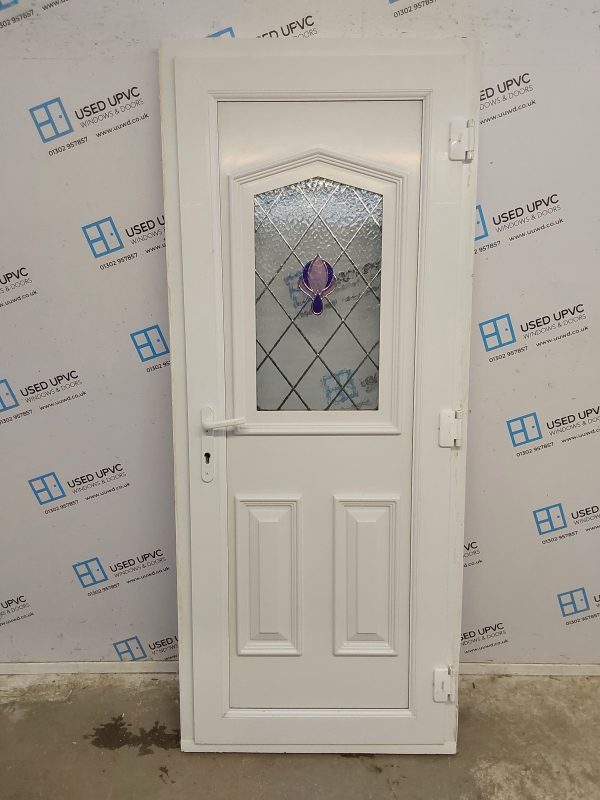 Used White Upvc Back Door 830mm x 2010mm 0030 - Image 2
