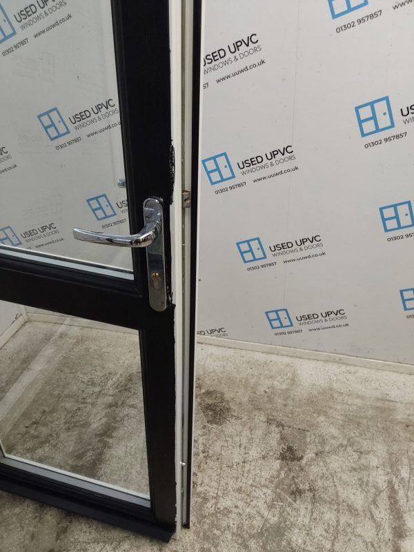 Used Black Upvc French Doors 1500mm x 2170mm EA1 - Image 8