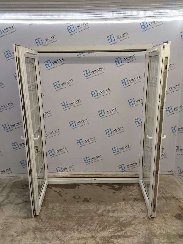 Used White Upvc French Doors 1560mm x 1990mm EA3 - Image 2
