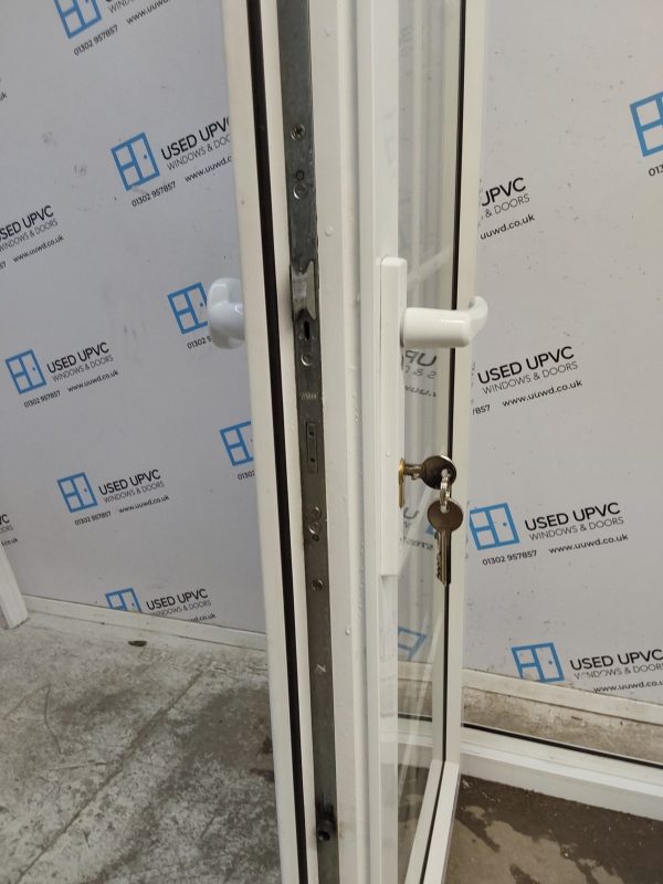 Used White Upvc French Doors 1560mm x 1990mm EA3 - Image 4
