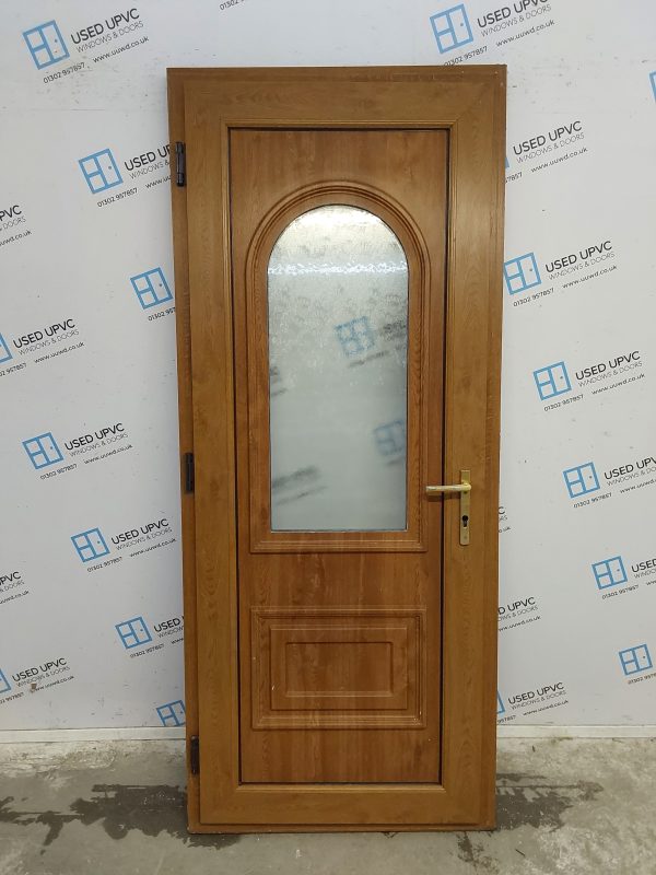Used Oak Upvc Back Door 865mm x 2070mm 0555 - Image 2