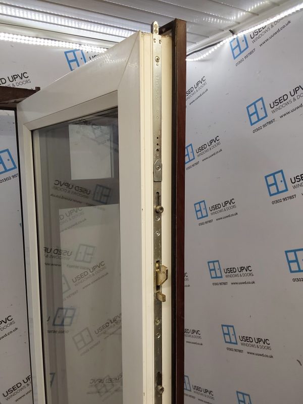 Used Rosewood Upvc French Doors And Side Panels 2480mm x 2090mm EA5 - Image 4