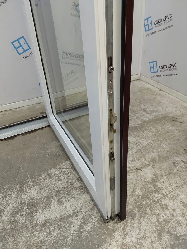 Used Rosewood Upvc French Doors And Side Panels 2480mm x 2090mm EA5 - Image 6