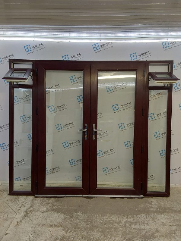 Used Rosewood Upvc French Doors And Side Panels 2480mm x 2090mm EA5 - Image 3