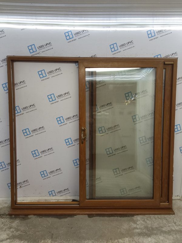 Used Oak Upvc Sliding Patio Doors 2160mm x 2020mm EA6 - Image 2