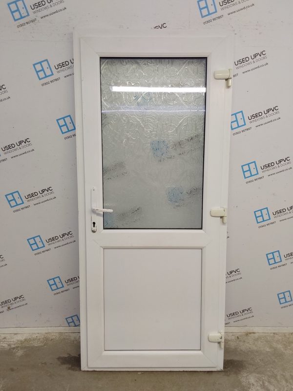 Used White Upvc Back Door 890mm x 2030mm C6022 - Image 2