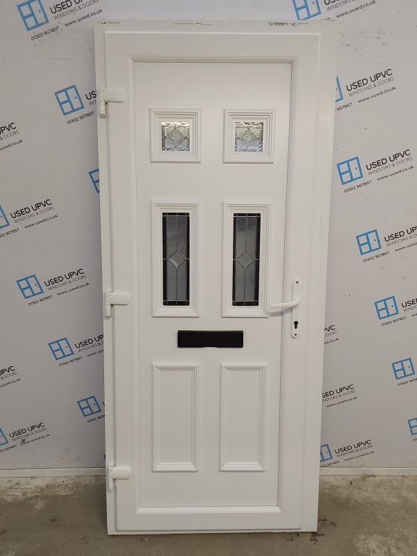 Used White Upvc Front Door 910mm x 2095mm (Reduce To 885mm) C6073 - Image 2
