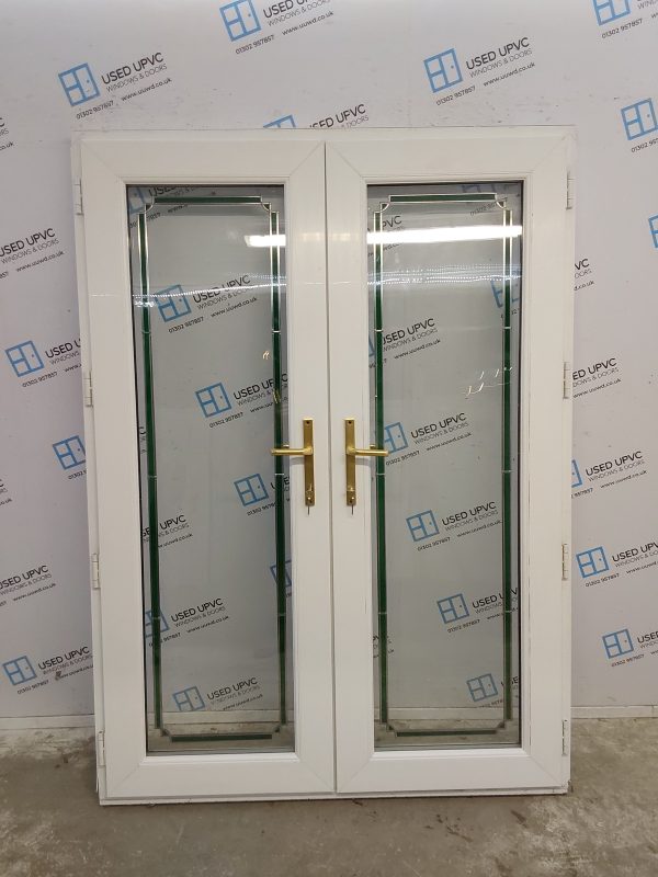 Used White Upvc French Doors 1435mm x 2010mm EA7 - Image 2