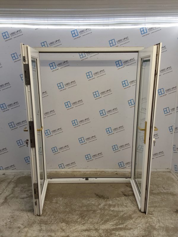 Used White Upvc French Doors 1435mm x 2010mm EA7 - Image 3