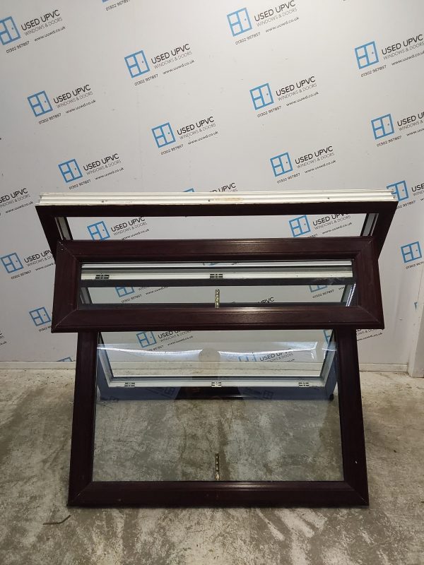 Used Rosewood Upvc Window 1190mm x 1210mm LW0073 - Image 2