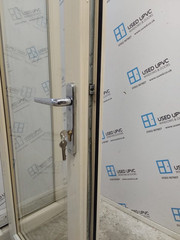 Used Cream Upvc French Doors And Side Panels 2450mm x 2170mm (Reduce To 2120mm) EA10 - Image 4