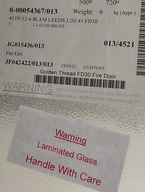 Brand New White Golden Thread FD30 Non Rated Fire Door 825mm x 2055mm C12D13 - Image 4