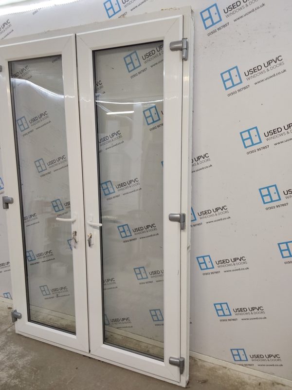 Used White Upvc French Doors 1420mm x 2200mm EA3 - Image 5