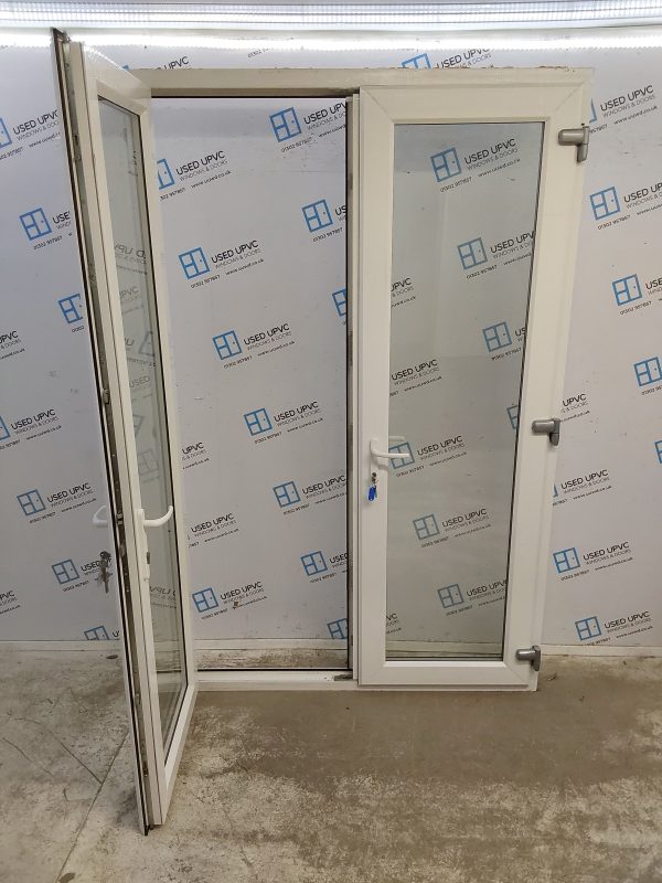 Used White Upvc French Doors 1420mm x 2200mm EA3 - Image 3