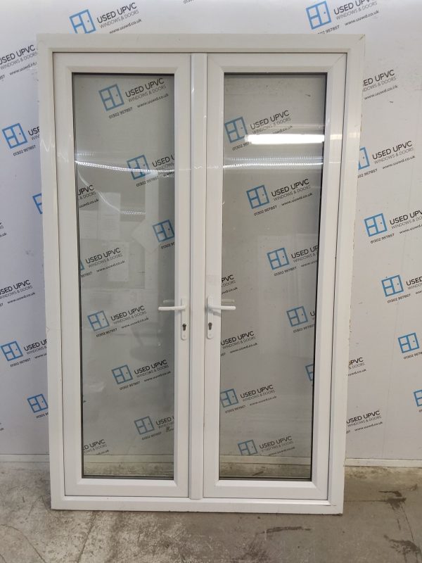 Used White Upvc French Doors 1420mm x 2200mm EA3 - Image 2