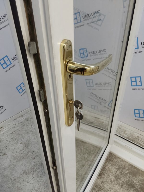 Used White Upvc French Doors 1575mm x 2105mm EA5 - Image 6