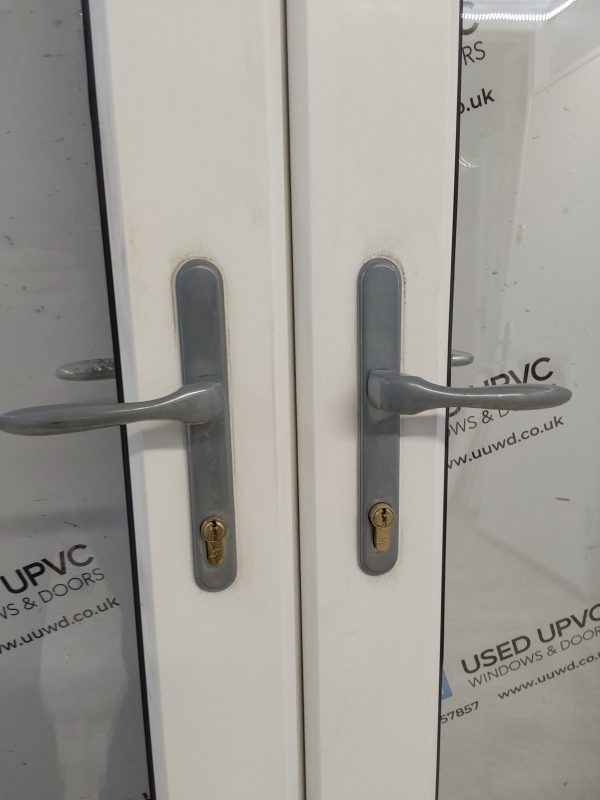 Used White Upvc French Doors 1250mm x 2050mm (reduce to 2030mm) EA6 - Image 5