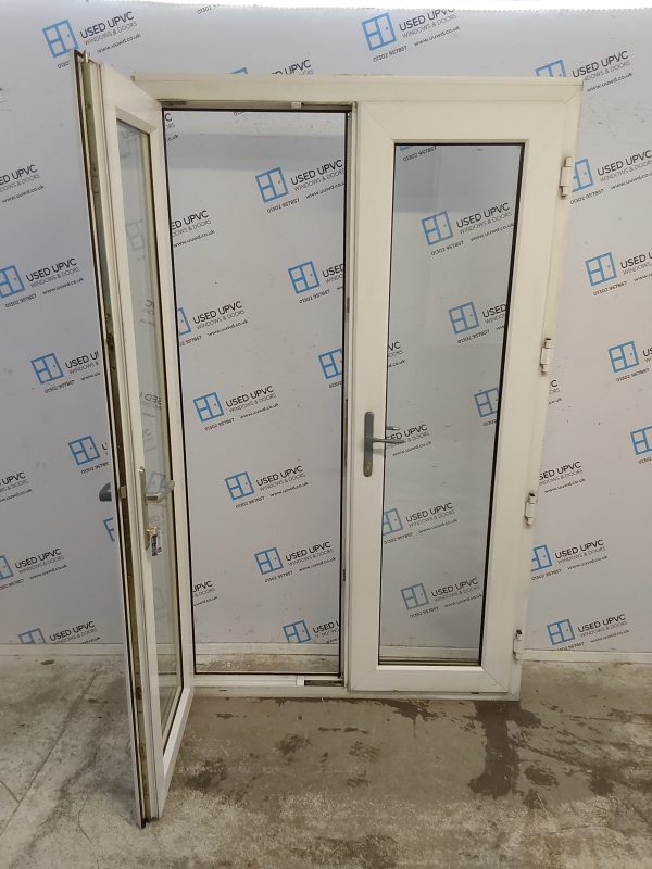 Used White Upvc French Doors 1250mm x 2050mm (reduce to 2030mm) EA6 - Image 3