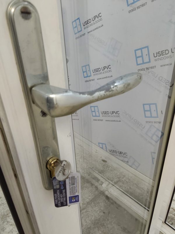 Used White Upvc French Doors 1250mm x 2050mm (reduce to 2030mm) EA6 - Image 6