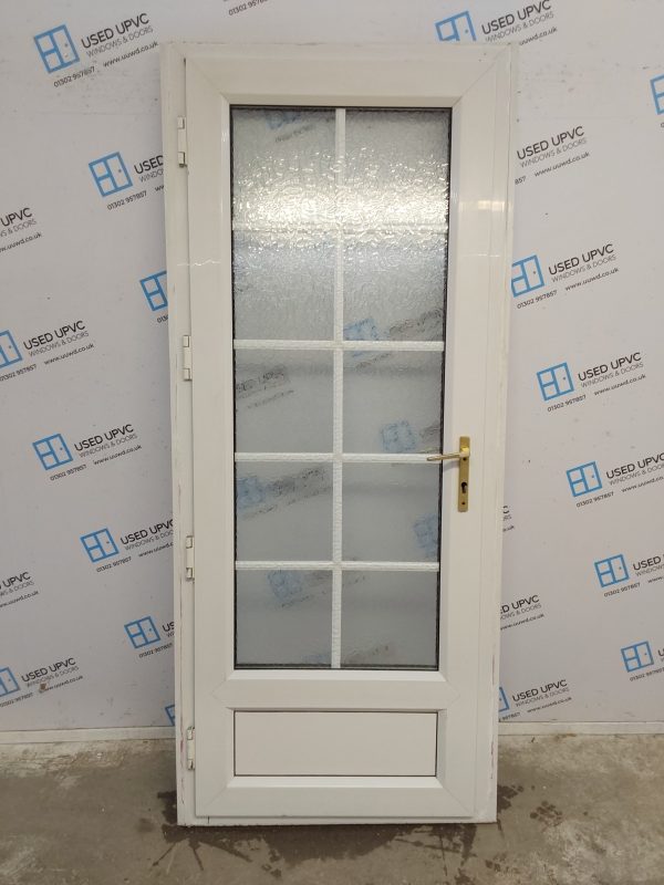 Used White Upvc Back Door 920mm x 2135mm (Reduce To 880mm) 0453 - Image 2