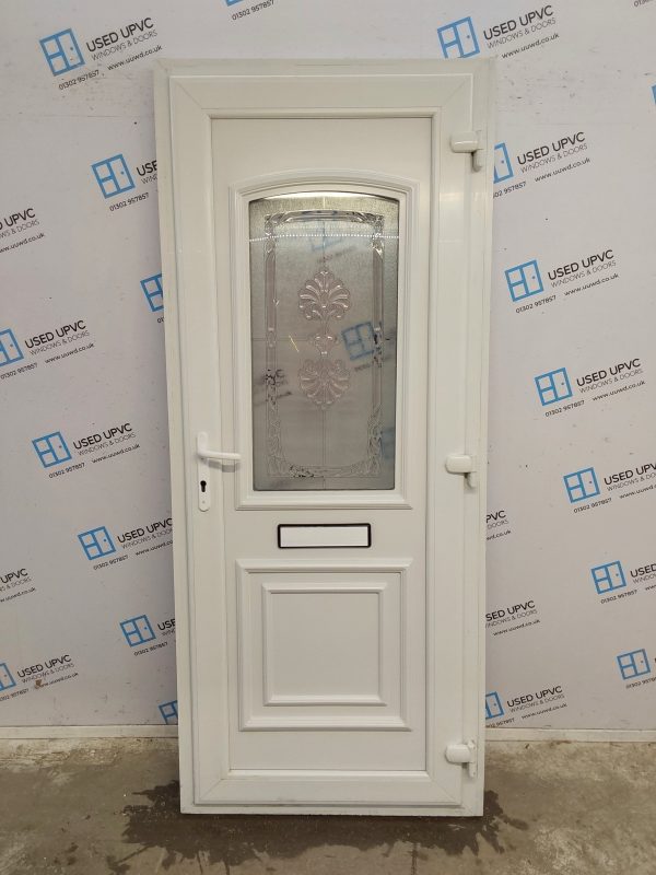 Used White Upvc Front Door 885mm x 2100mm (Reduce To 865mm) 0354 - Image 2