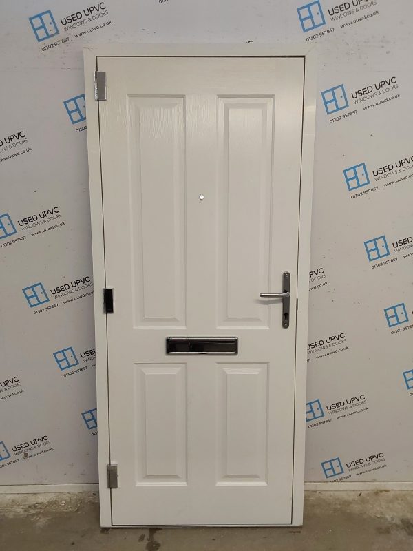 Used Black Composite Front Door 900mm x 2040mm 0115 - Image 2