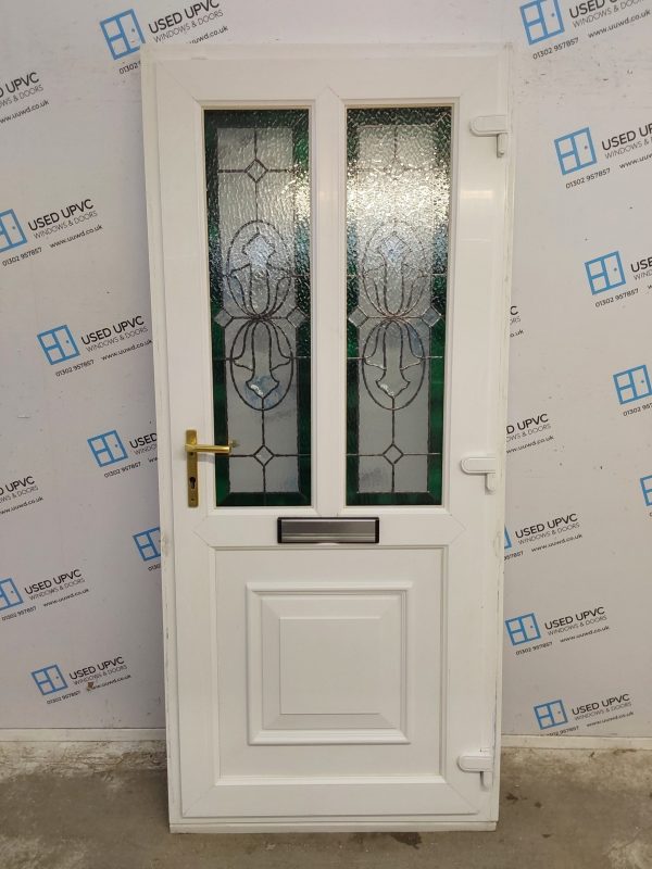 Used White Upvc Front Door 925mm x 2100mm (Reduce To 900mm) C7D016 - Image 2