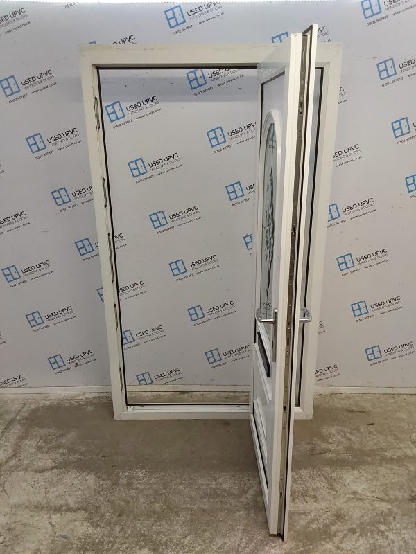 Used White Upvc Front Door And Side Panel 1210mm x 2065mm (Reduce To 2040mm) DS033 - Image 3