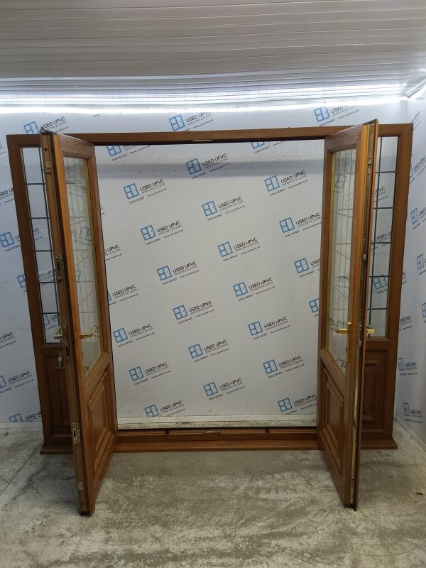 Used Oak Upvc French Doors And Side Panels 2425mm x 2110mm EA6 - Image 4