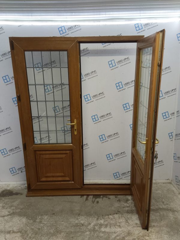 Used Oak Upvc French Doors 1565mm x 2105mm EA13 - Image 3