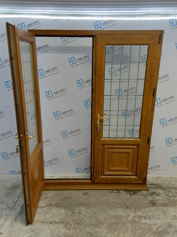 Used Oak Upvc French Doors 1555mm x 2100mm EA15 - Image 3