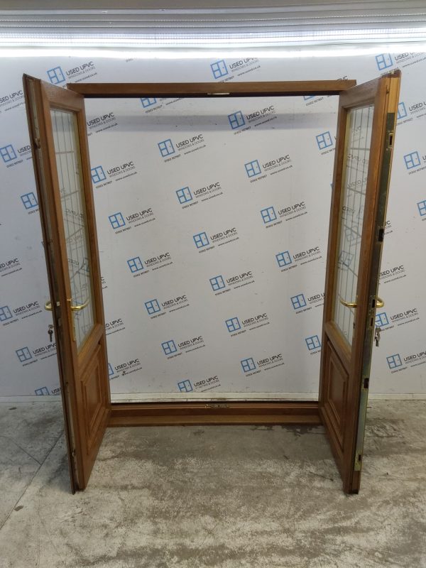 Used Oak Upvc French Doors 1555mm x 2100mm EA15 - Image 4
