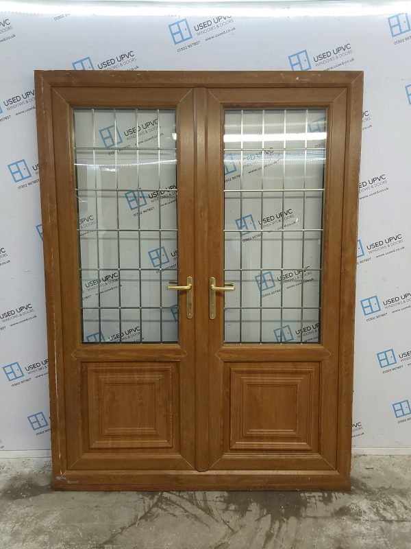 Used Oak Upvc French Doors 1555mm x 2100mm EA15 - Image 2
