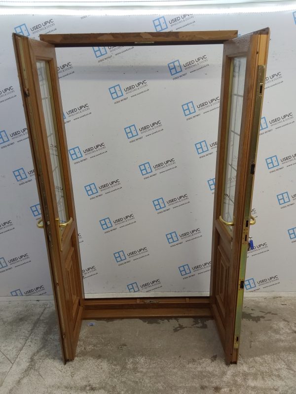 Used Oak Upvc French Doors 1195mm x 2095mm EA19 - Image 4