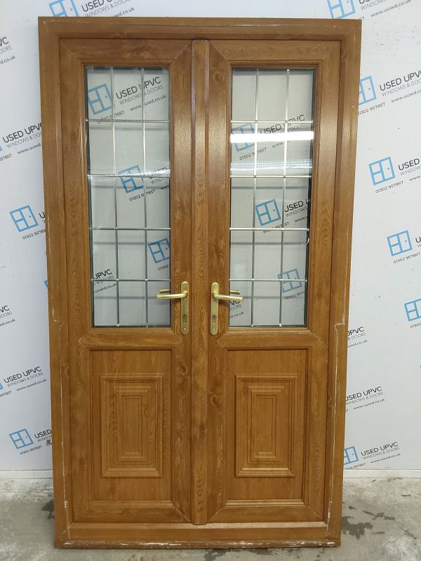 Used Oak Upvc French Doors 1195mm x 2095mm EA19 - Image 2