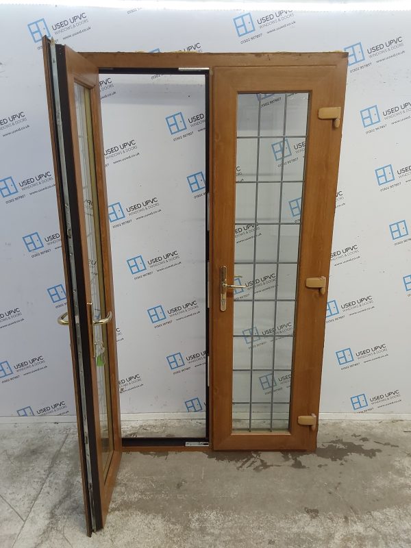 Used Oak Upvc French Doors 1200mm x 2070mm EA20 - Image 3