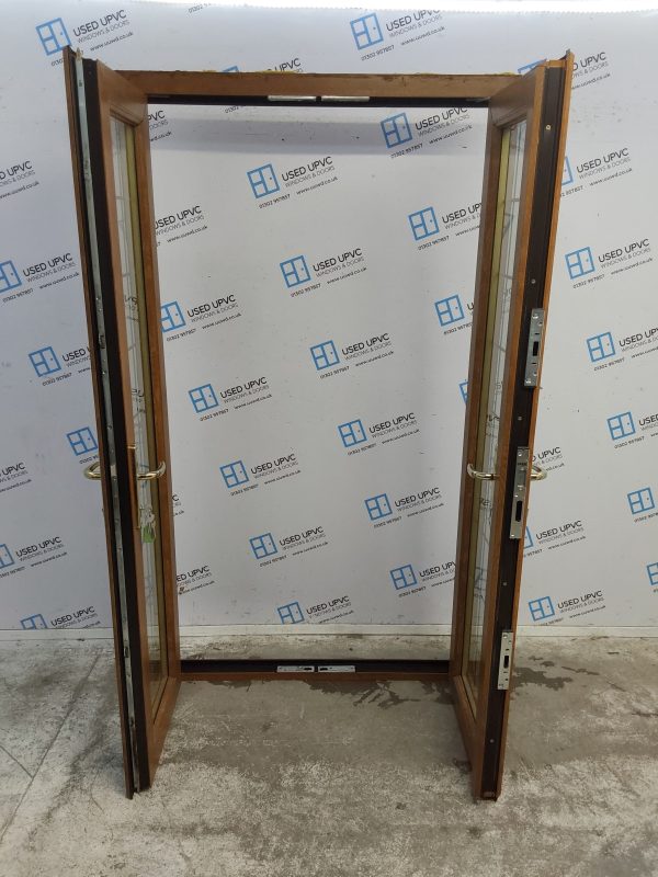 Used Oak Upvc French Doors 1200mm x 2070mm EA20 - Image 4