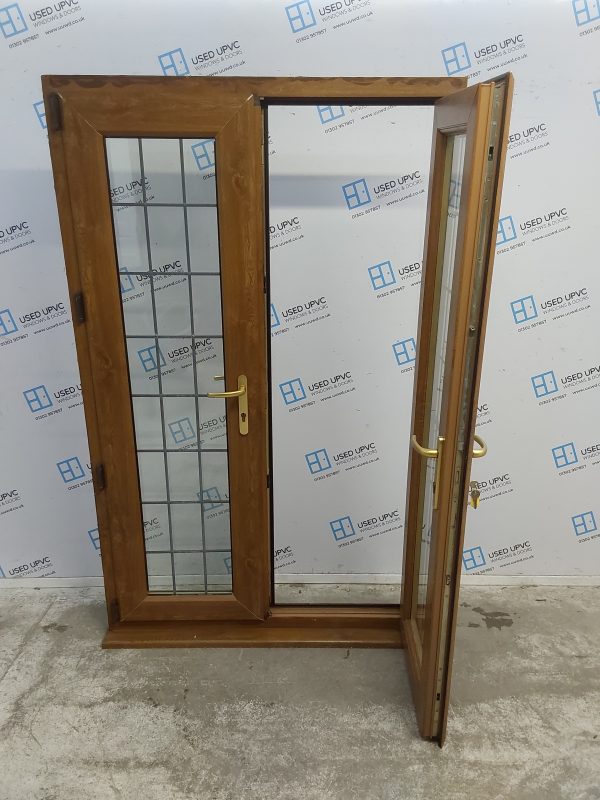 Used Oak Upvc French Doors 1200mm x 1940mm EA22 - Image 3