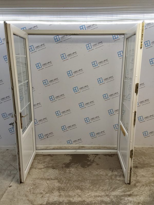 Used White Upvc French Doors 1670mm x 2165mm EA10 - Image 4