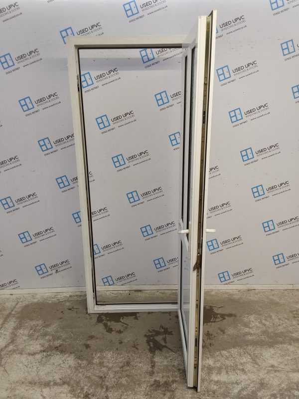 Used White Upvc Back Door 840mm x 2030mm (Reduce To 820mm) 0434 - Image 3