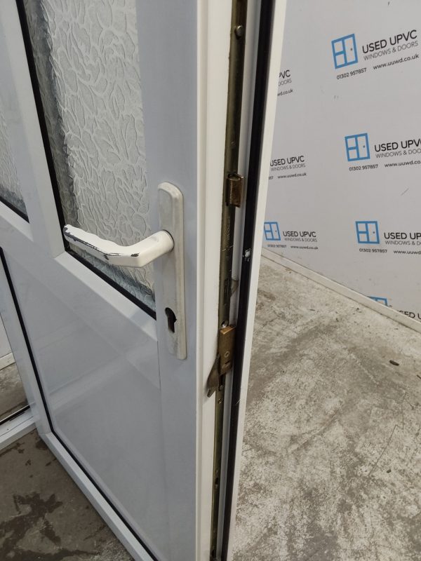 Used White Upvc Back Door 840mm x 2030mm (Reduce To 820mm) 0434 - Image 5
