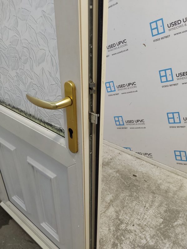 Used Cream Upvc Back Door 920mm x 2120mm 0247 - Image 5