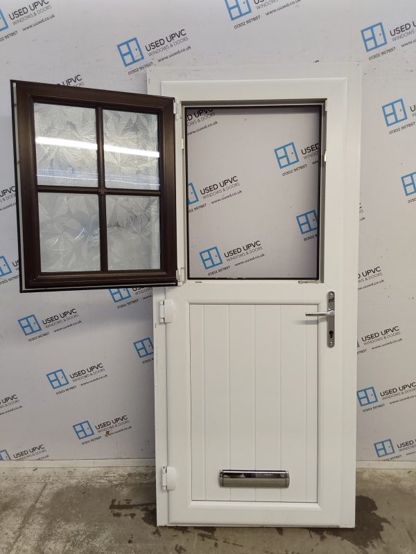 Used Rosewood Upvc Stable Door 910mm x 2065mm (Reduce To 880mm x 2050mm) C7D004 - Image 4