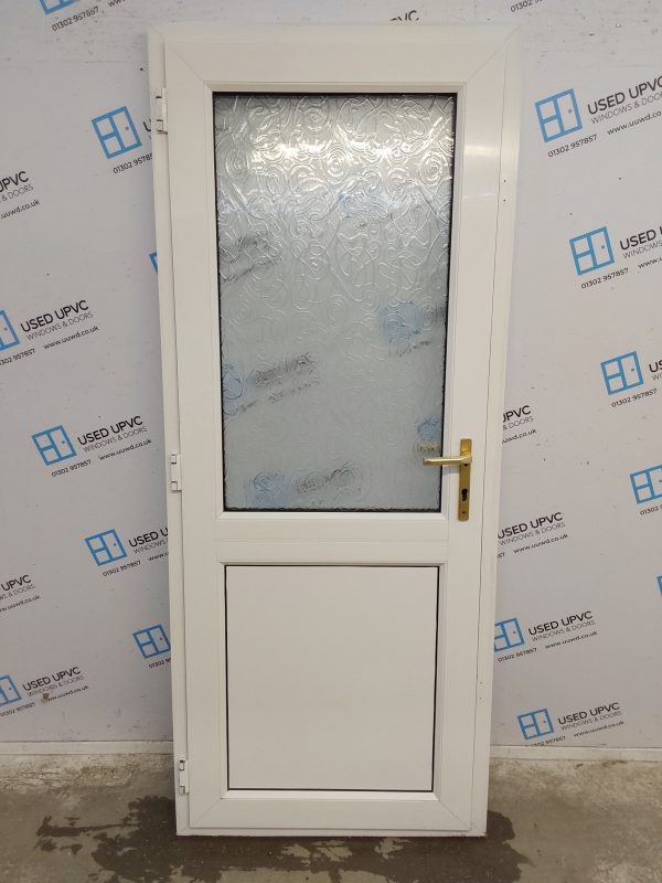 Used White Upvc Back Door 840mm x 2040mm C7D015 - Image 2