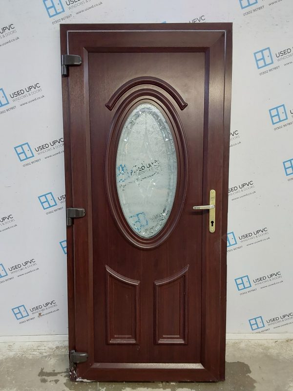 Used Rosewood Upvc Back Door 920mm x 2020mm C7D030 - Image 2