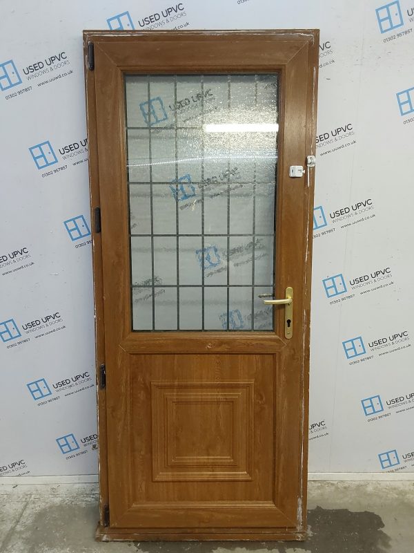Used Oak Upvc Back Door 900mm x 2100mm C7D038 - Image 2