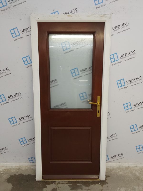 Used Brown Composite Back Door 880mm x 1990mm 0675