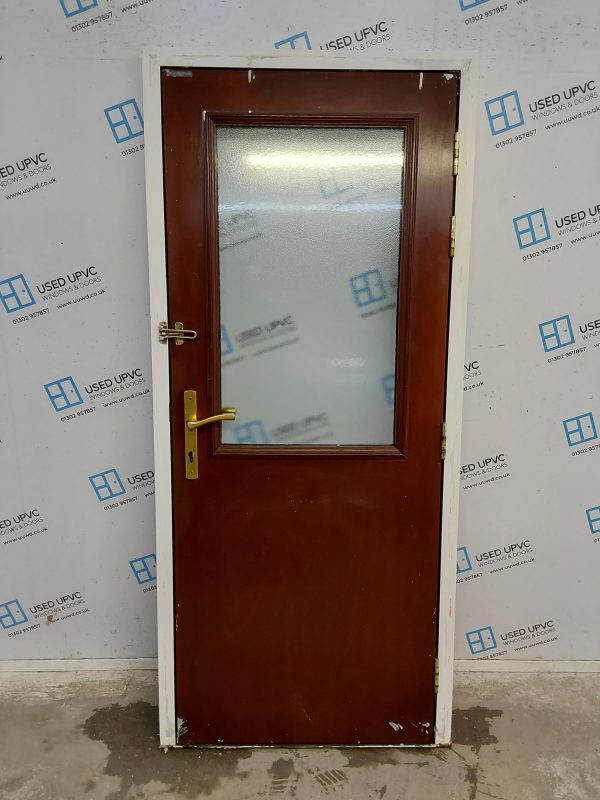 Used Brown Composite Back Door 880mm x 1990mm 0675 - Image 2